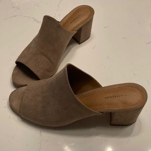 Taupe Slide with Block 2.5" Heel